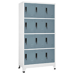 vidaXL Armoire à casiers Gris clair et gris foncé 90x45x180 cm Acier