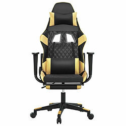 Avis Maison Chic Chaise de jeu, Chaise gaming avec repose-pied, Fauteuil gamer,Chaise de Bureau Noir et doré Similicuir -GKD72612