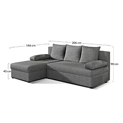 Bestmobilier Numancia - canapé d'angle réversible 4 places - convertible avec coffre - en tissu pas cher