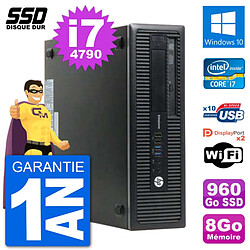 PC HP EliteDesk 800 G1 Core i7-4790 RAM 8Go SSD 960Go Windows 10 Wifi - Occasion