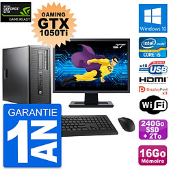 PC Tour HP 800 G1 27" Gaming GTX 1050Ti i5-4570 RAM 16Go 240Go SSD + 2To W10 · Occasion 