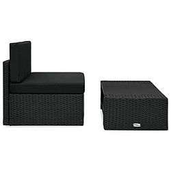 vidaXL Salon de jardin 2 pcs Résine tressée Noir