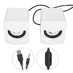 ComfortXL Enceinte d'ordinateur filaire usb - haut-parleur multimédia compact pour pc, téléphone portable et ordinateur portable - style ordinaire blanc