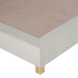 LUXURY LITERIE Sommier tapissier 90x190, beige, Gamme Prestige Hôtel, bois massif + pieds offerts