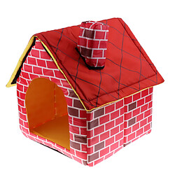 maison chien chat maison de toilettes pour chat Maison de Chien en Tissu Chaud Amovible Lit Panier pour Chiot/Chien/Animaux Rouge