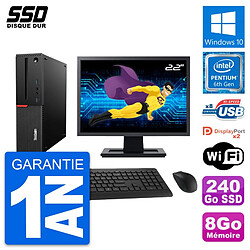 PC Lenovo M800 SFF Ecran 22" Intel G4400 RAM 8Go SSD 240Go Windows 10 Wifi · Occasion 