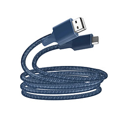 Câble USB / Micro-USB 2m Just Green Bleu Câble Écologique Micro-USB Intensité 2.1A 2m Recyclable Just Green bleu roi