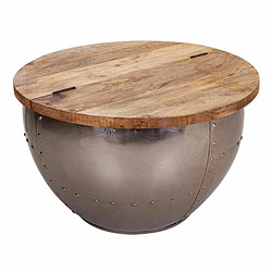 Table Basse Alexandra House Living Naturel Fer Bois de manguier 68 x 44 x 68 cm