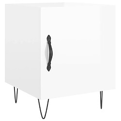 Acheter vidaXL Tables de chevet 2 pcs blanc brillant 40x40x50 cm