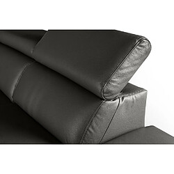 VENESETTI Canapé d'angle en 100% tout cuir épais de luxe italien, 5/6 places KASINI, anthracite, angle droit pas cher