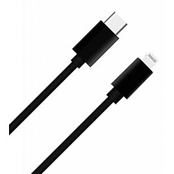 WOW Câble USB C/Lightning 1m - 3A Noir