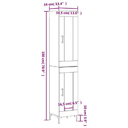 vidaXL Buffet haut Chêne sonoma 34,5x34x180 cm Bois d'ingénierie pas cher