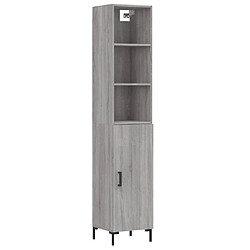 Maison Chic Buffet,Meuble de Rangement,commode pour salon,Cuisine Sonoma gris 34,5x34x180 cm Bois d'ingénierie -MN55799