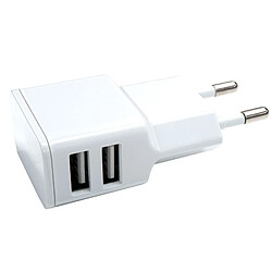 Partel Chargeur Secteur Double USB-A 12W 2.4A Grab'N Go Compact et Léger Blanc