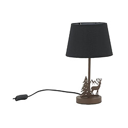 Aubry Gaspard Lampe en métal Cerf avec abat-jour noir Cerf.