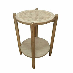 Table d'appoint DKD Home Decor Naturel Rotin Bois de paulownia (38 x 38 x 54,5 cm) 