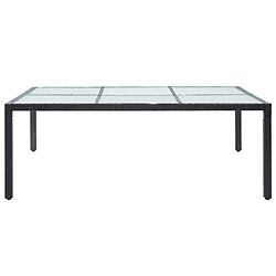 vidaXL Table à dîner d'extérieur Noir 200x150x74 cm Résine tressée