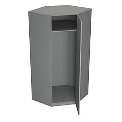 Inside 75 Composition armoire lit escamotable SMART-V2 gris mat Couchage 140 x 200 cm armoire 2 portes + angle