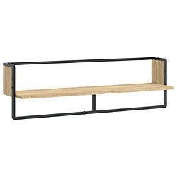 vidaXL Étagère murale avec barre chêne sonoma 100x25x30 cm