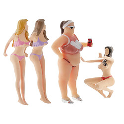 4 Pièces/paquet 1:64 Personnes Figurine BIKINI Modèle De Lavage De Voiture Miniature Paysage