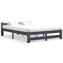 vidaXL Cadre de lit sans matelas gris foncé pin massif 180x200 cm