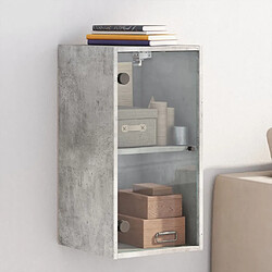 vidaXL Armoire murale avec portes en verre gris béton 35x37x68,5 cm