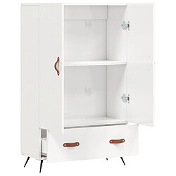 Acheter vidaXL Buffet haut blanc brillant 69,5x31x115 cm bois d'ingénierie