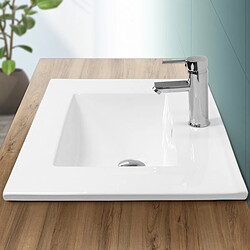 Ecd Germany Vasque encastré lavabo évier salle de bain en céramique blanc 710 x 465 x 175 mm