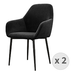 Moloo GABIN-Fauteuil de table en Velours et métal noir (x2)