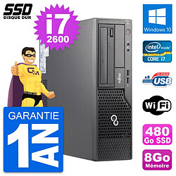 PC Fujitsu Esprimo E500 E85+ DT Intel i7-2600 RAM 8Go SSD 480Go Windows 10 Wifi · Occasion 