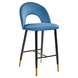 Acheter Beliani Tabouret de bar Set de 2 Velours Bleu FALTON