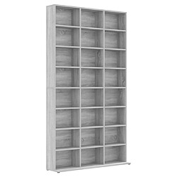 vidaXL Armoire à CD Sonoma gris 102x23x177,5 cm Bois d'ingénierie