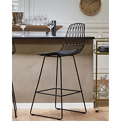 Beliani Tabouret de bar Set de 2 Métal Noir PRESTON