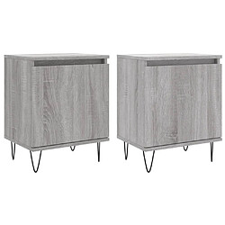 Maison Chic Lot de 2 Tables de chevet,Table de nuit,Table d'appoint pour salon sonoma gris 40x30x50cm bois d'ingénierie -MN21210