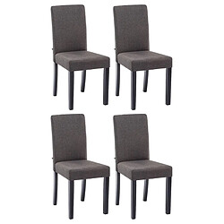 Decoshop26 Lot de 4 chaises de salle à manger design classique en tissu gris foncé et pieds en bois noir 10_0001773 