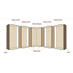 Inside 75 Dressing ouvert 2 côtés modules intérieurs personnalisable couleur Tundra Habana hauteur 220 cm