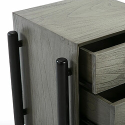 Acheter Table de Nuit Thai Natura Noir Gris Bois de cèdre 50 x 61 x 40 cm