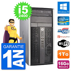 PC Tour HP Compaq Pro 6300 CMT Intel i5-2400 RAM 16Go Disque 1To Windows 10 Wifi - Occasion