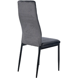 Acheter Decoshop26 Lot de 4 chaises de salle à manger design simple en tissu velours avec couture gris cadre en métal noir CDS10403