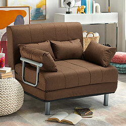 LE ROI DU RELAX Canapé-lit convertible en tissu Deborah Twin, Couleur: Marron