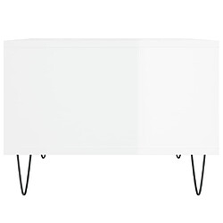 Maison Chic Table basse,Table Console Table d'appoint, Table pour salon Blanc brillant 60x50x36,5 cm Bois d'ingénierie -MN34509 pas cher