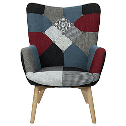 The Home Deco Factory Fauteuil design patchwork Milano - Gris