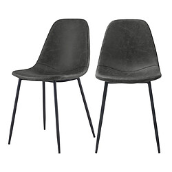 Rendez Vous Deco Chaise Henrik gris/noir (lot de 2)