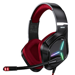 Vertux Blitz Casque gaming 7.1, microphone à annulation du bruit, son surround, éclairage LED RGB rouge