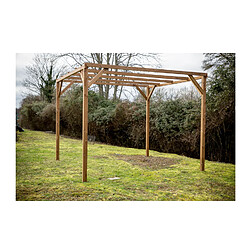 Acheter Pergola en bois thermo chauffé 8.88 m² sans couverture - th3030 - HABRITA