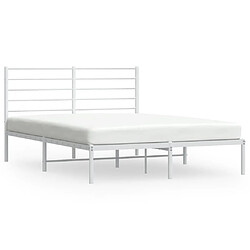 Maison Chic Lit adulte - Cadre de lit métal avec tête de lit pour chambre blanc 135x190 cm -MN72943