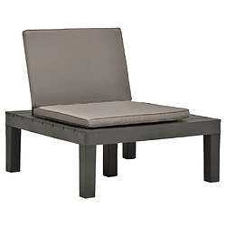 Maison Chic Lot de 2 Chaises de salon de jardin et coussins - Fauteuil d'extérieur Plastique Anthracite -MN23959