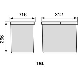 Avis Emuca Poubelle pour tiroir de cuisine 15 litres Recycle.