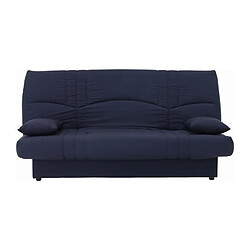 DREAM Banquette clic clac 3 places - Tissu bleu fonce - Slyle contemporain - L 190 x P 92 cm