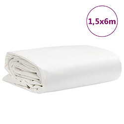 vidaXL Bâche blanc 1,5x6 m 650 g/m² pas cher